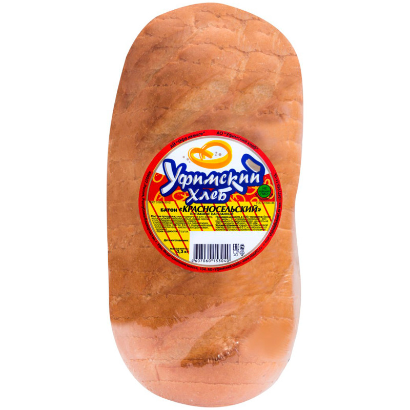 Батон Уфимский Хлеб Красносельский нарезка 1 сорт, 300г