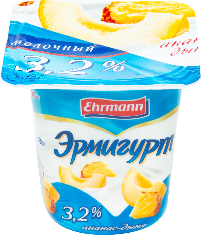 Продукт йогуртный Эрмигурт ананас-дыня 3.2%, 100г — фото 1