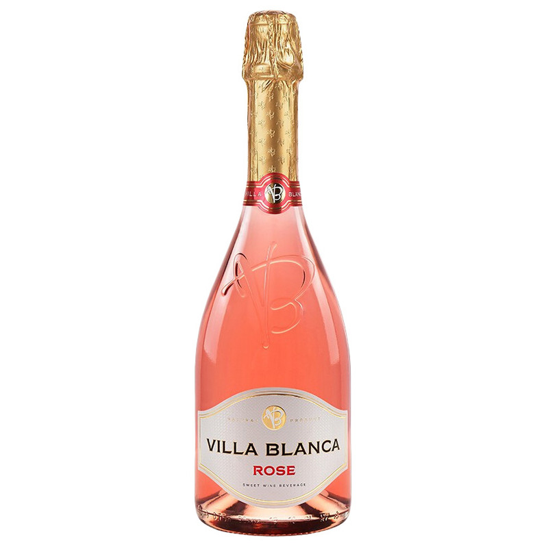 Напиток винный Villa Blanca Rose розовый сладкий газированный 7.5%, 750мл