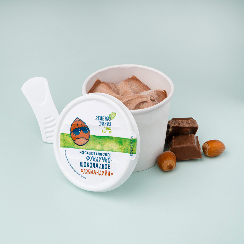 Мороженое сливочное Джиандуйя фундучно-шоколадное 8% Зелёная Линия, 75г — фото 6