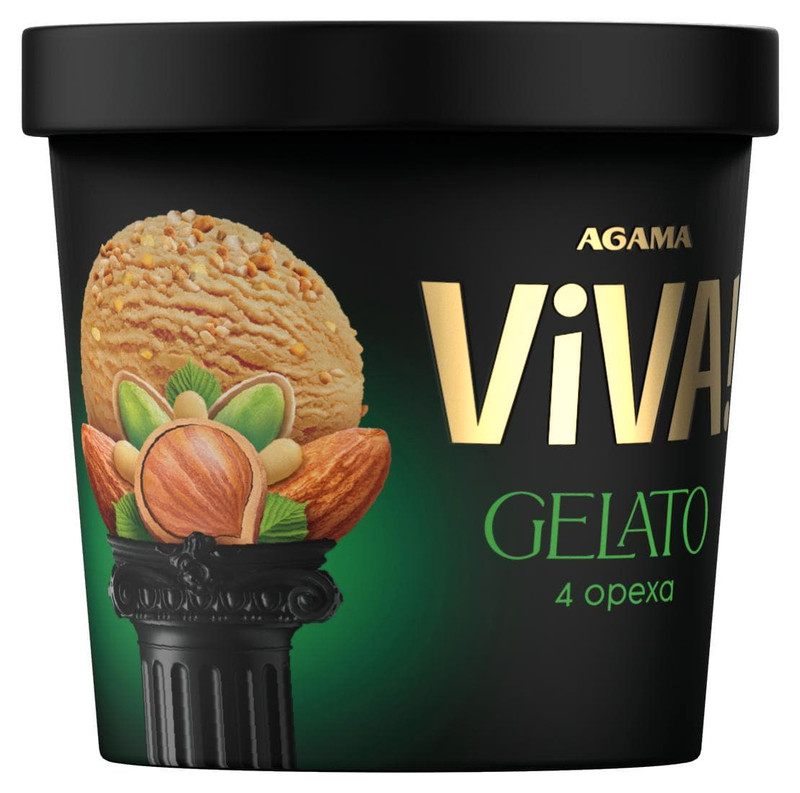 Мороженое сливочное Viva Джелато 4 ореха 8%, 80г