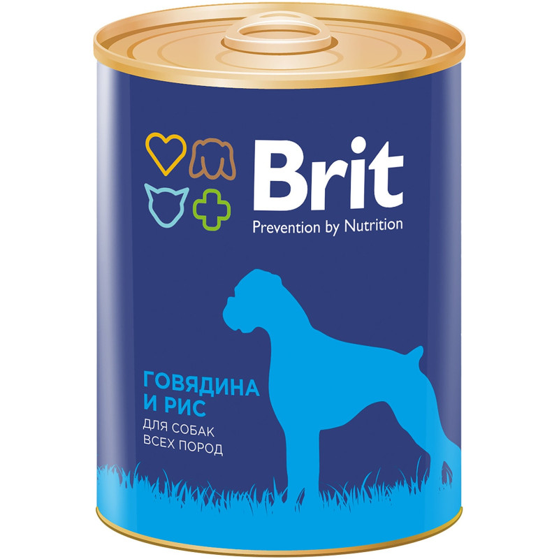 Консервы Brit для собак Говядина и Рис, 850г — фото 1