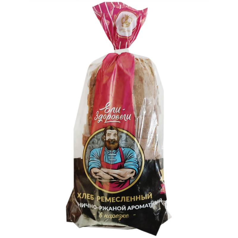 Хлеб Хлебнаш Ремесленный ароматный пшенично-ржаной формовой нарезка, 500г