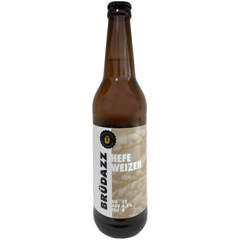 Пиво Брюдазз Хефевайцен светлое нефильтрованное 4.5%, 500мл