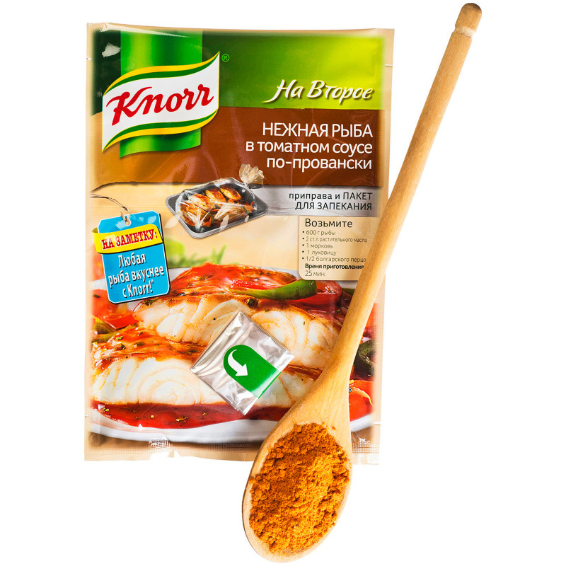 Смесь сухая Knorr На второе для нежной рыбы в томатном соусе по-провански, 23г — фото 2
