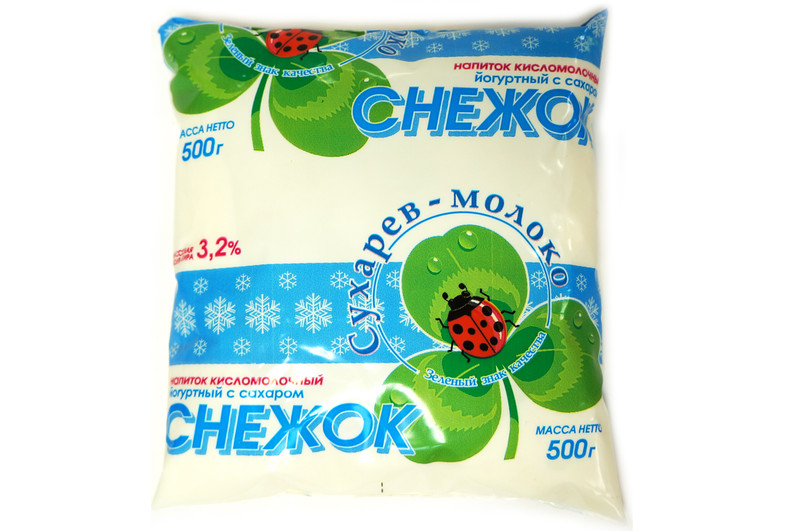 Снежок Сухарев-молоко йогуртный с сахаром 3.2%, 500мл — фото 1
