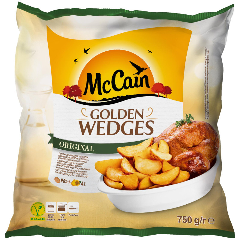 Картофельные дольки McCain Golden Wadges быстрозамороженные, 750г