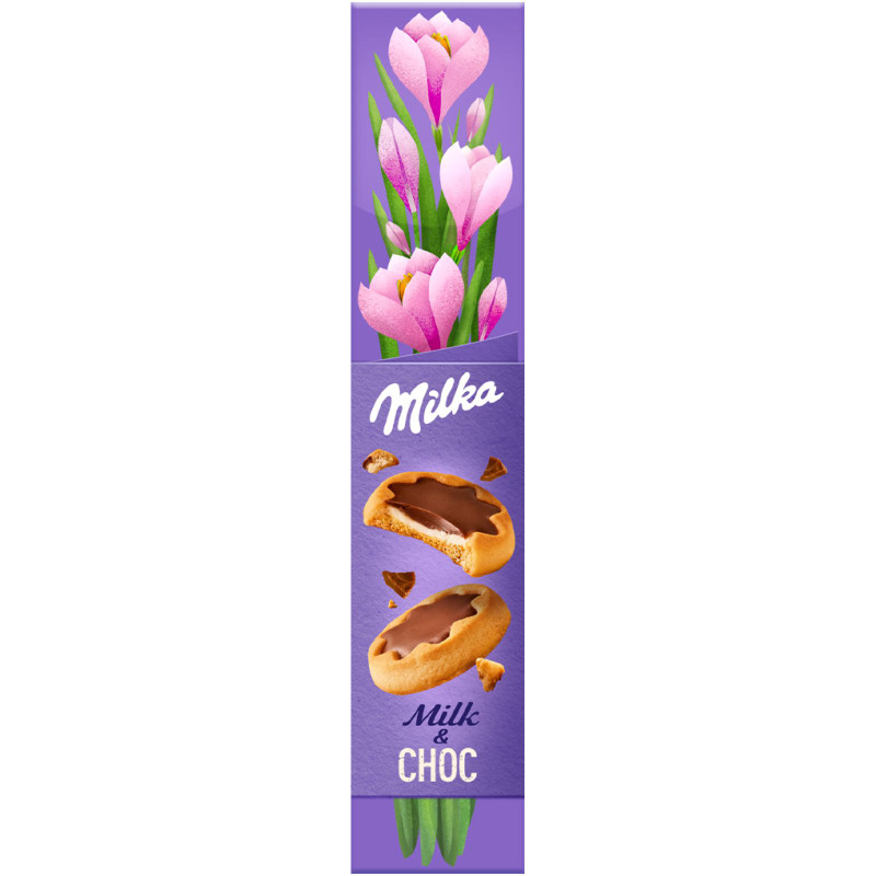 Печенье Milka с молочной начинкой в шоколаде, 2x37.5г — фото 1