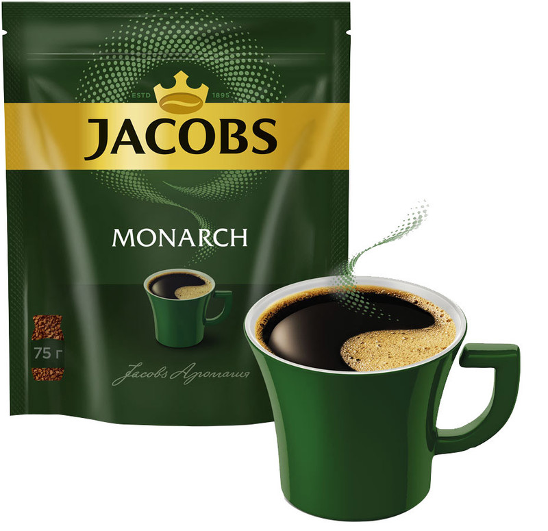 Кофе Jacobs Monarch натуральный растворимый сублимированный, 75г — фото 1
