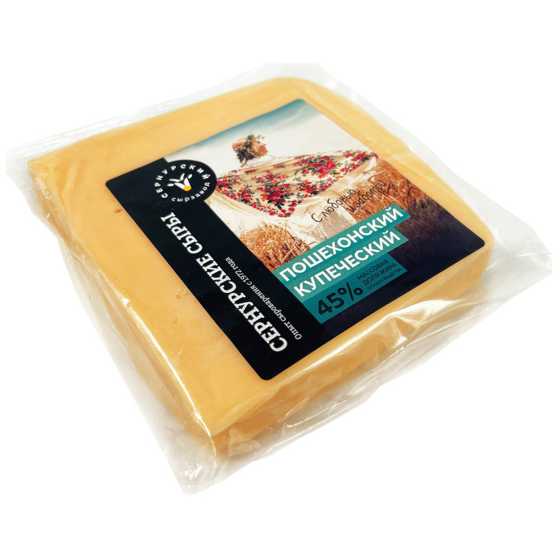 Сыр Сенурский СЗ Пошехонский Купеческий 45%, 200г — фото 2
