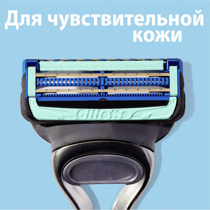 Кассеты для бритья Gillette Skinguard Sensitive сменные для безопасных бритв, 4шт — фото 2