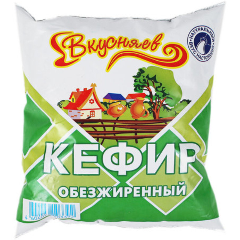 Кефир Вкусняев обезжиренный 0%, 430мл