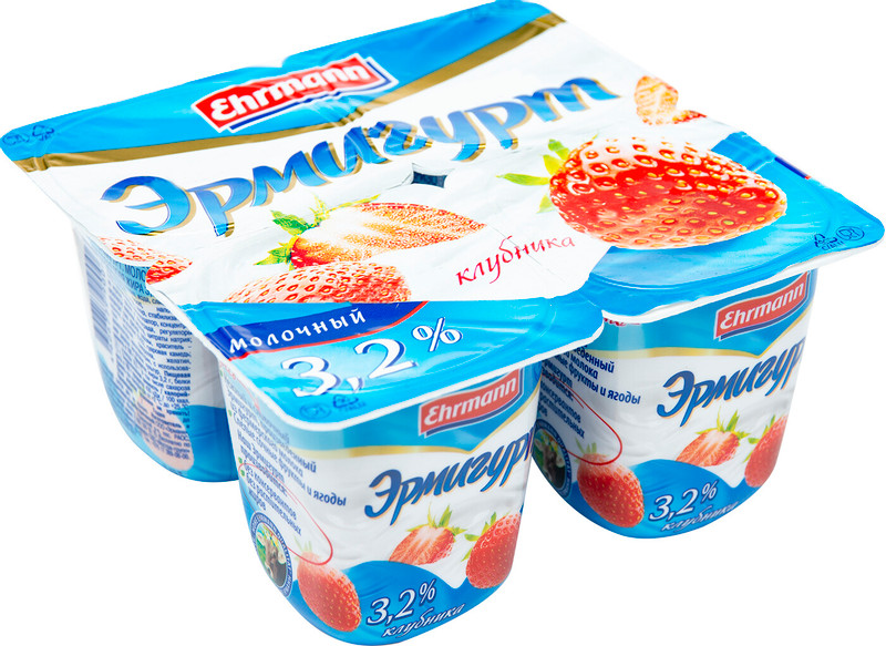 Продукт йогуртный Эрмигурт клубника 3.2%, 100г — фото 4