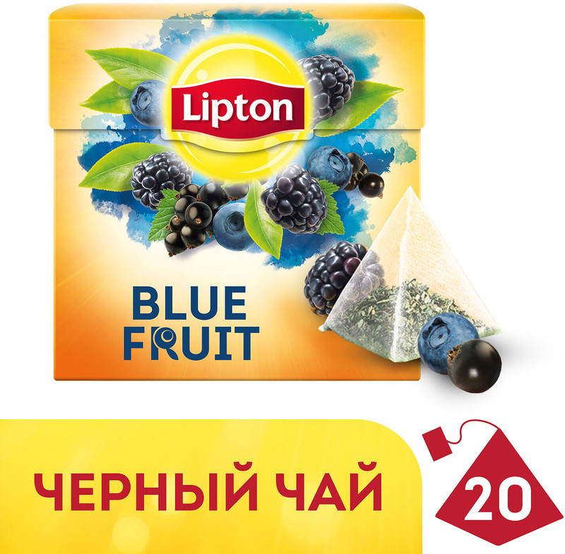 Чай Lipton Blue Fruit чёрный в пирамидках, 20х1.8г — фото 2