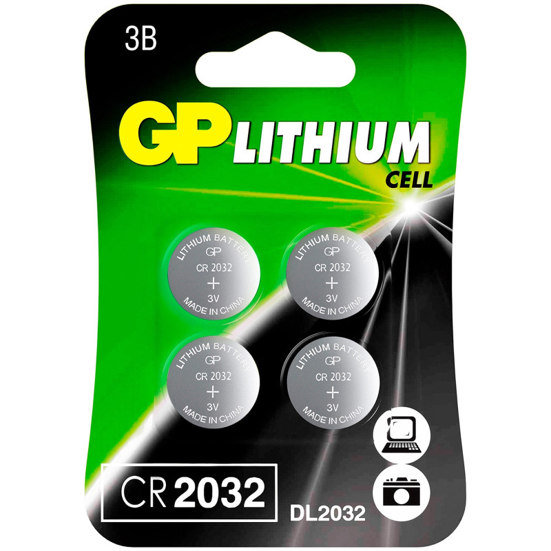 Батарейки GP литиевые CR2032-7CRU4, 4шт — фото 1