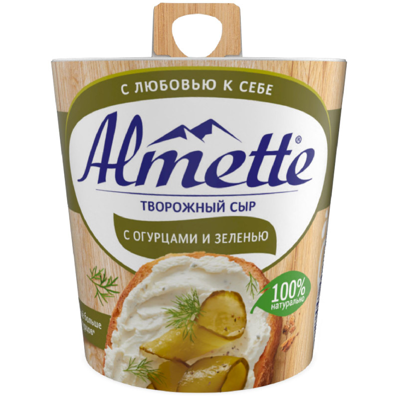 Сыр творожный Almette С огурцами и зеленью 60%, 150г — фото 1