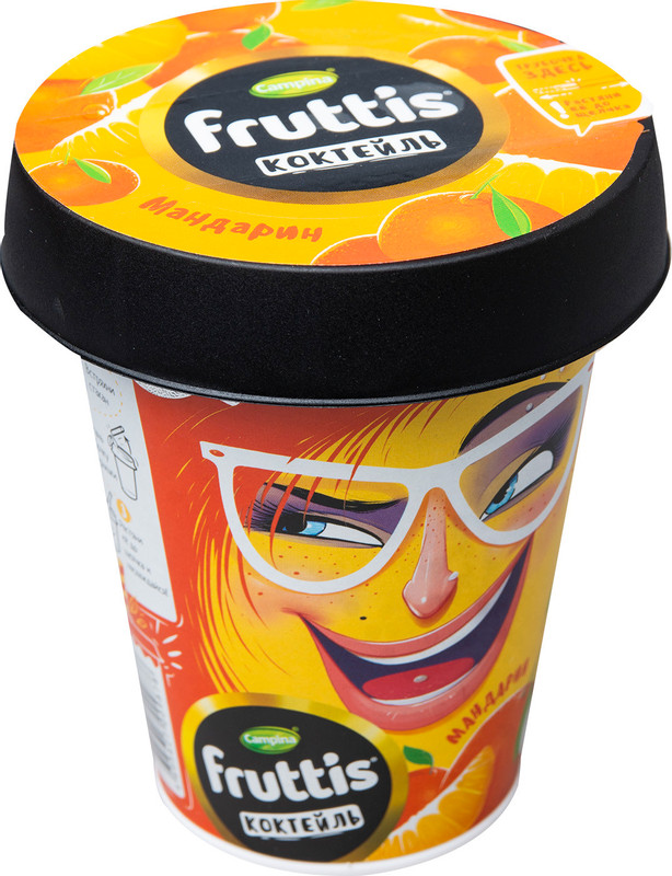 Коктейль йогуртный Fruttis сок мандарина 2.5%, 265мл — фото 7