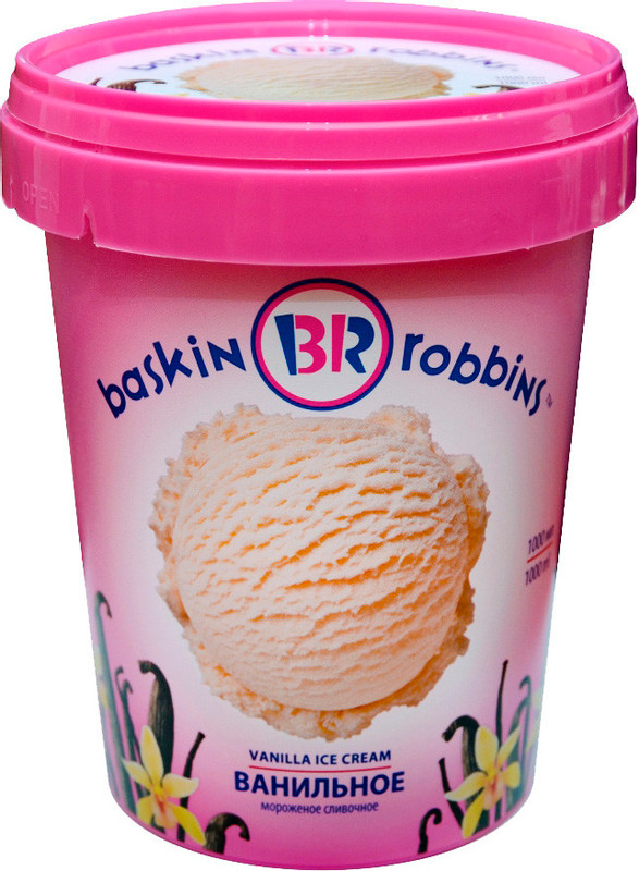Мороженое сливочное Baskin Robbins ванильное 11.5%, 1л