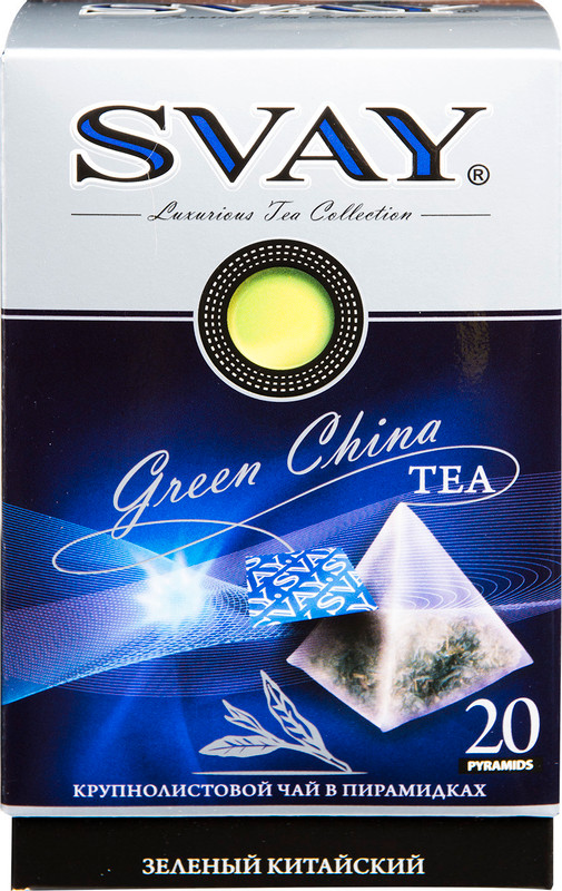 Чай Svay Green China зелёный в пирамидках, 20х2г — фото 5