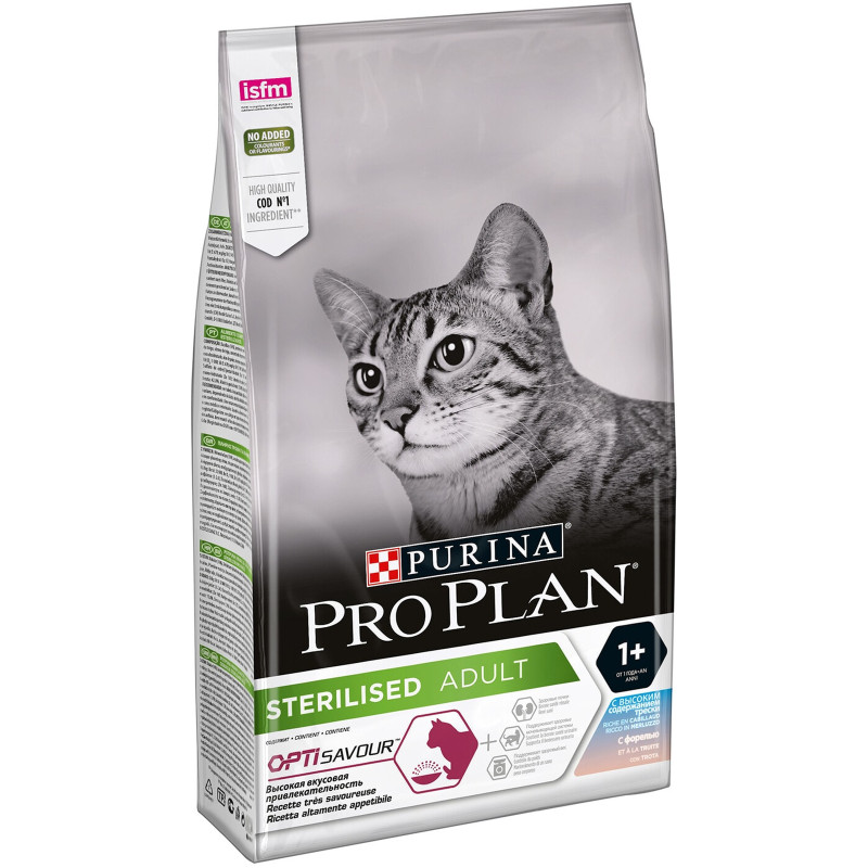 Сухой корм Pro Plan для стерилизованных кошек и кастрированных котов с треской и форелью, 3кг — фото 1