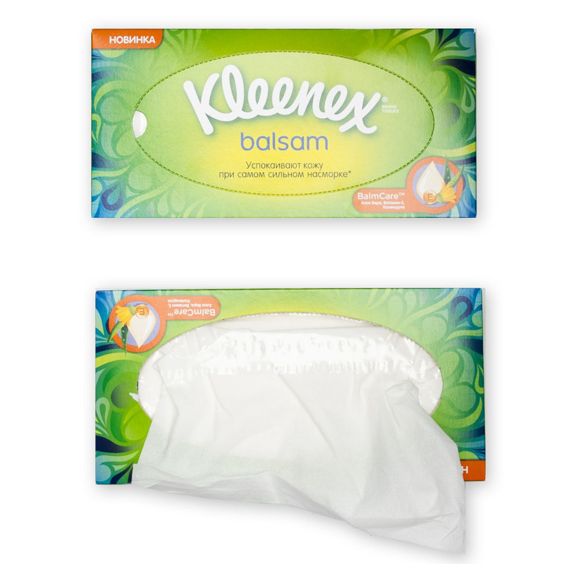 Салфетки Kleenex Balsam 3 слоя, 72шт — фото 1