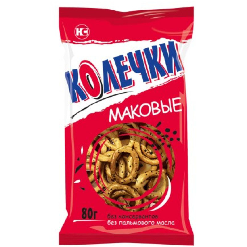 Колечки Невская сушка маковые, 80г