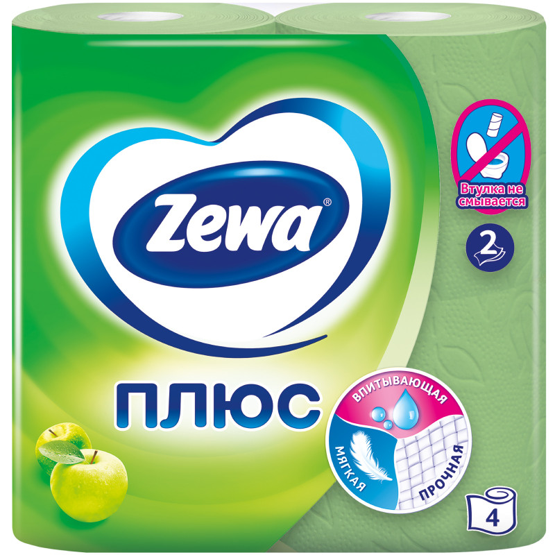 Туалетная бумага Zewa Плюс ароматизированная 2 слоя, 4шт — фото 1