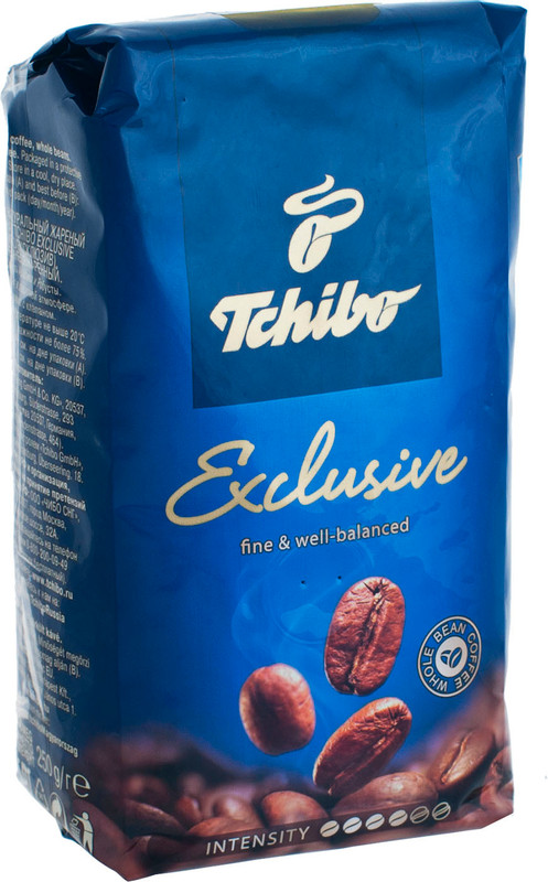 Кофе Tchibo Exclusive в зёрнах, 250г