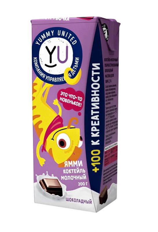 Коктейль Ямми Юнайтед молочный шоколадный 2.3%, 200мл