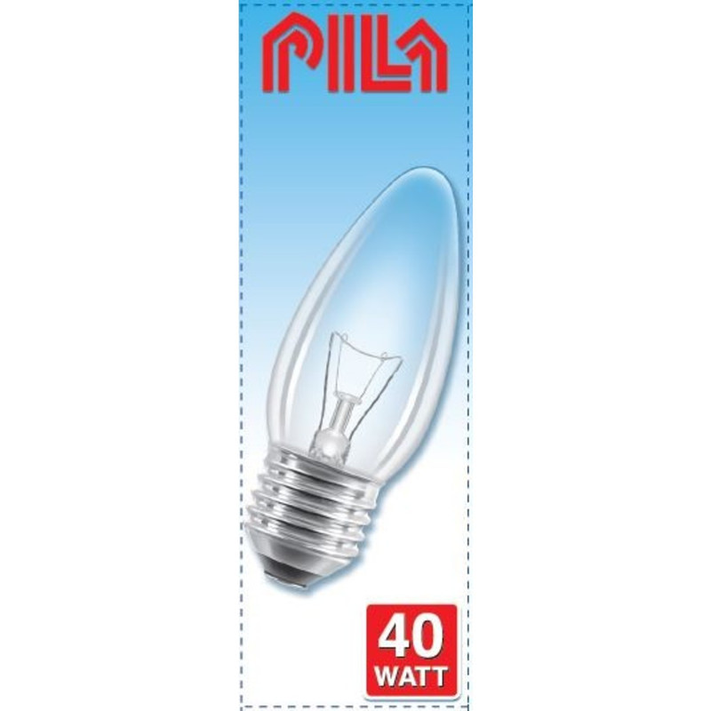 Лампа накаливания Pila B35 E27 40W 230V прозрачная