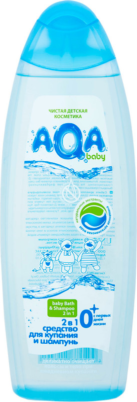 Средство для купания и шампунь Aqa baby 2в1, 500мл