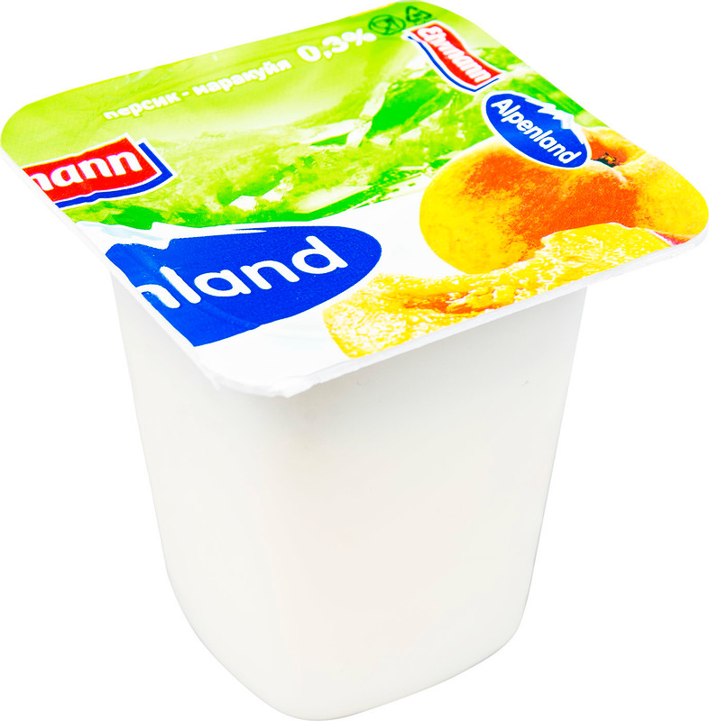 Продукт йогуртный Alpenland клубника-персик-маракуйя 0.3%, 95г — фото 2