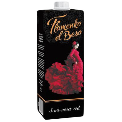 Вино столовое Flamenko el Beso красное полусладкое, 1л