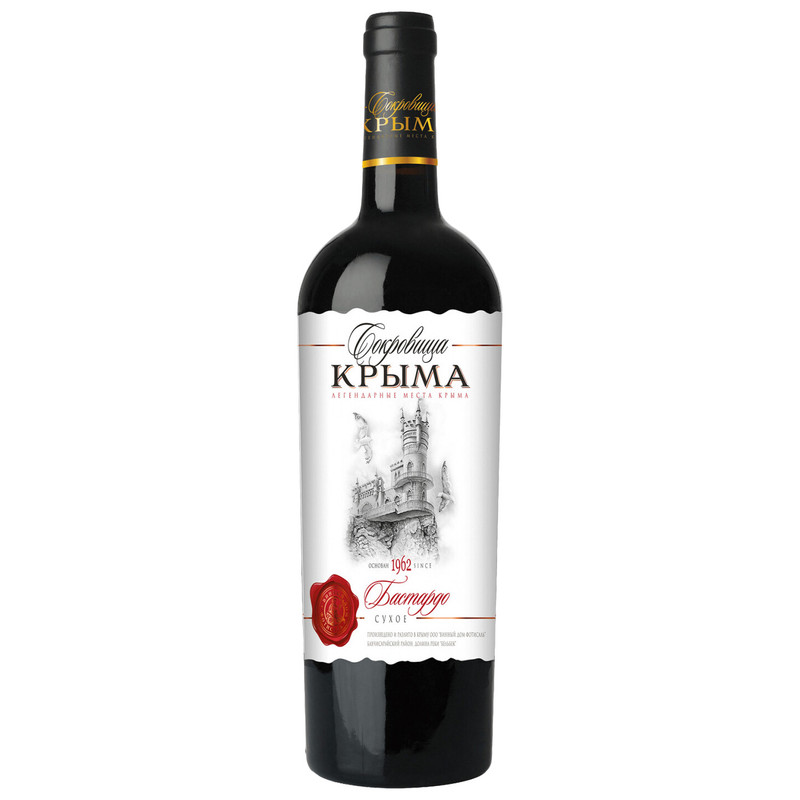 Вино Бастардо Сокровища Крыма красное сухое, 750мл