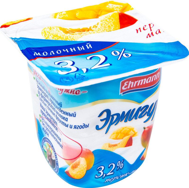 Продукт йогуртный Эрмигурт персик-манго 3.2%, 100г — фото 2