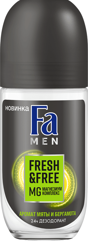 Дезодорант Fa Men Fresh Free аромат мята-бергамот, 50мл
