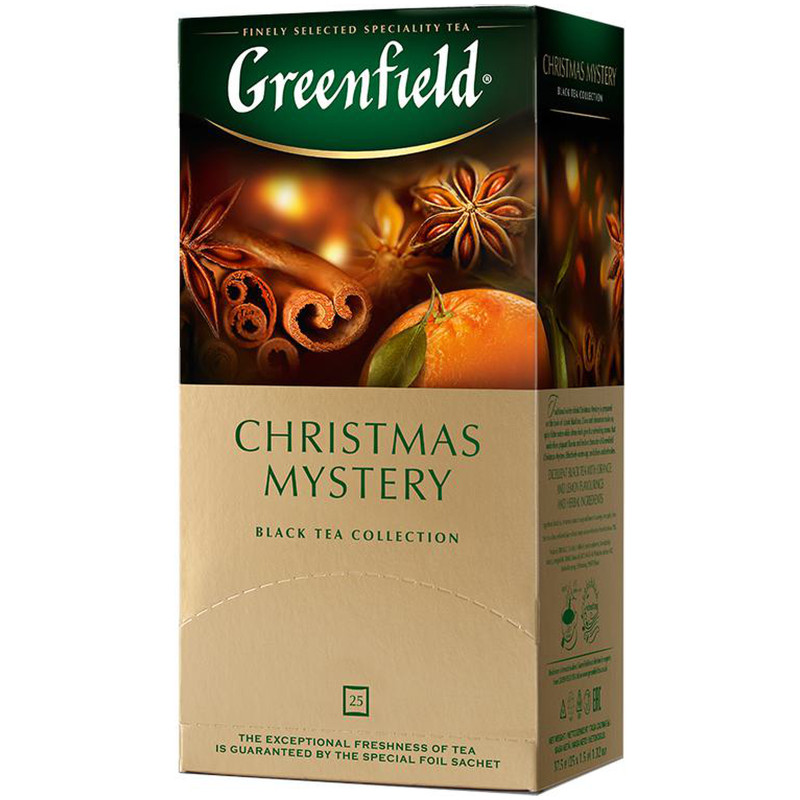 Чай Greenfield Christmas mystery чёрный в пакетиках, 25х1.5г — фото 1