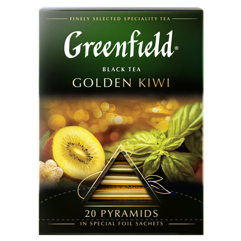 Чай Greenfield Golden Kiwi чёрный в пирамидках, 20х1.8г