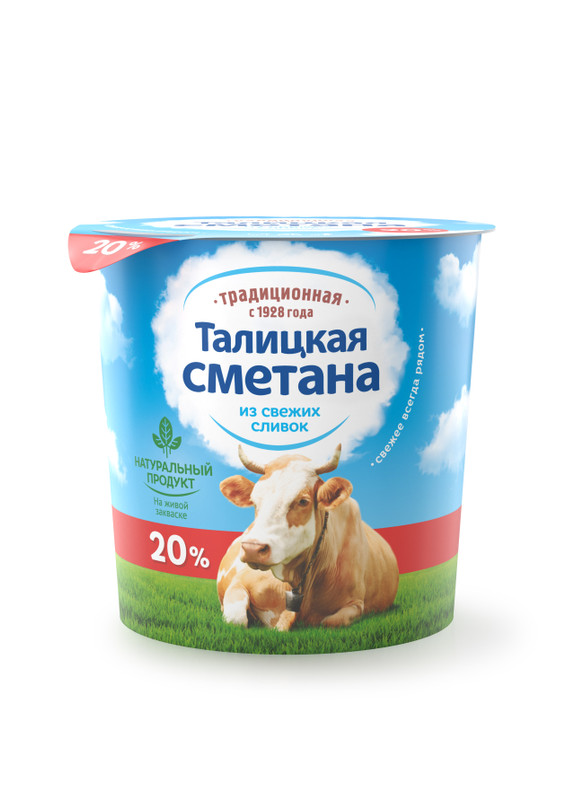 Сметана Талицкое молоко Талицкая традиционная 20%, 350г