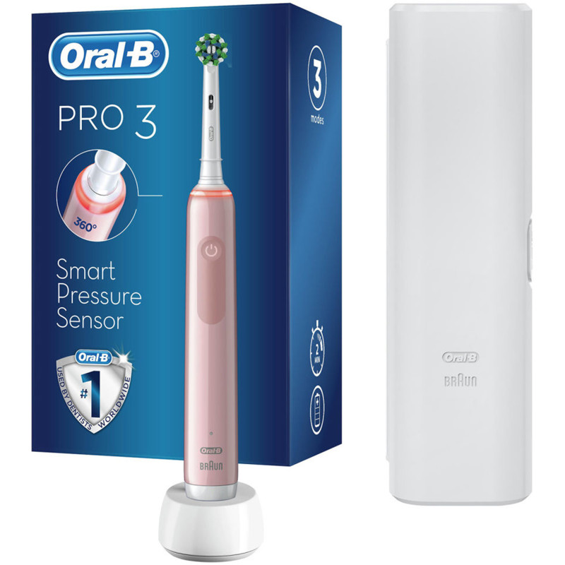 Зубная щетка Oral-B Pro 3 3500 электрическая розовая, 1шт
