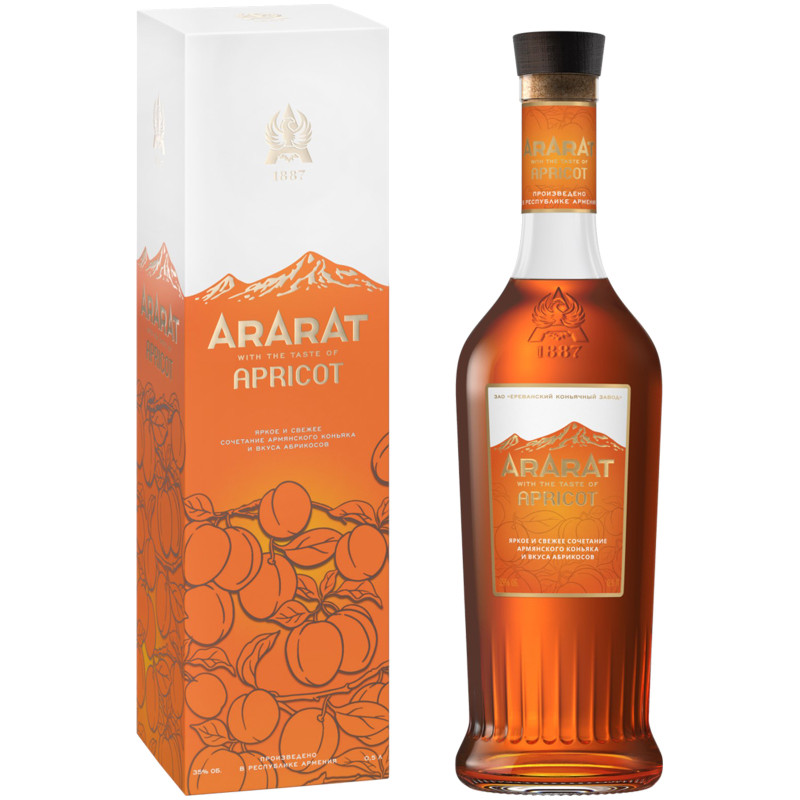 Напиток спиртной Арарат Априкот на основе коньяка со вкусом абрикоса 35%, 500мл — фото 1