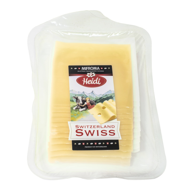 Сыр твёрдый Heidi Швейцарский из Швейцарии слайсы CH2049 46%, 120г