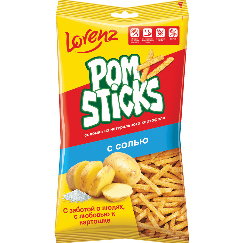 Чипсы Pomsticks картофельные соломкой с солью, 200г — фото 1