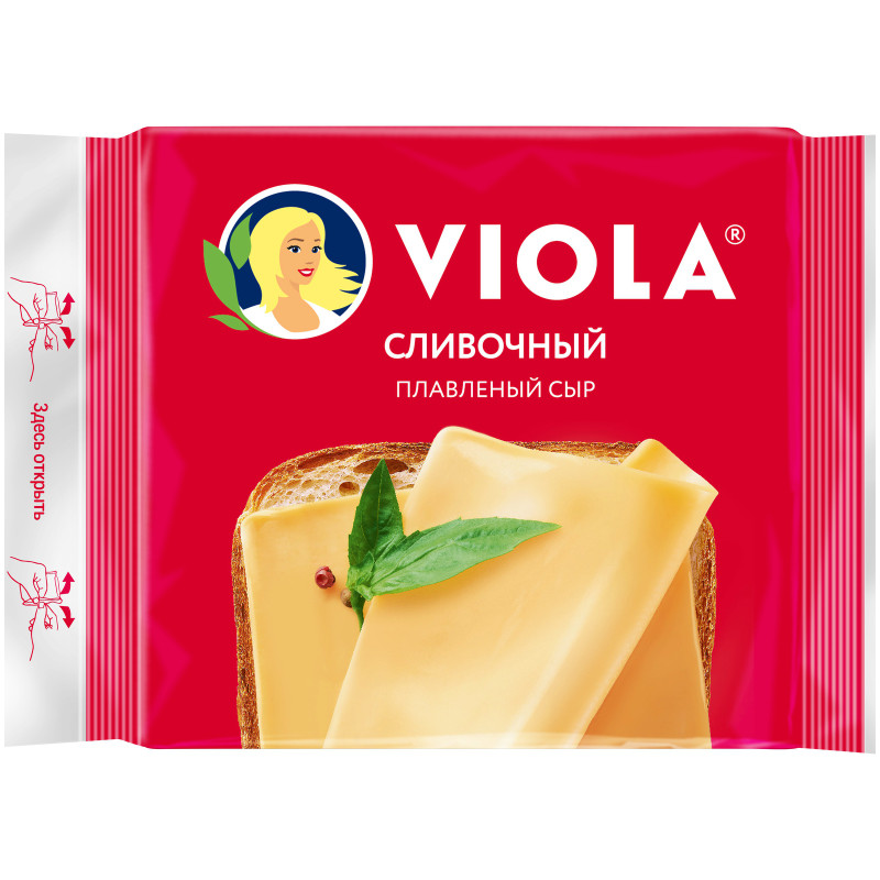 Сыр плавленый Viola Сливочный ломтики 45%, 140г — фото 1