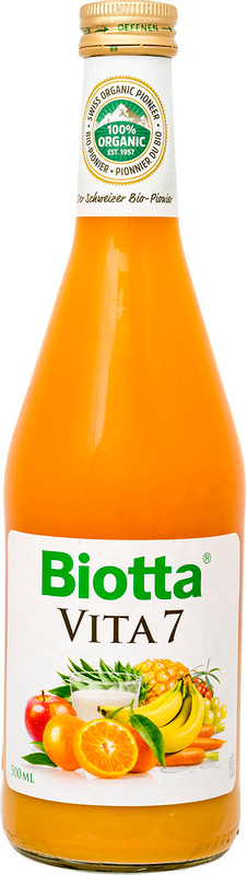Сок Biotta Bio Vita 7 из смеси фруктов и овощей прямого отжима, 500мл