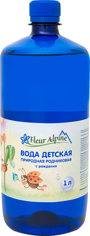 Вода Fleur Alpine Organic природная родниковая питьевая негазированная с рождения, 1л
