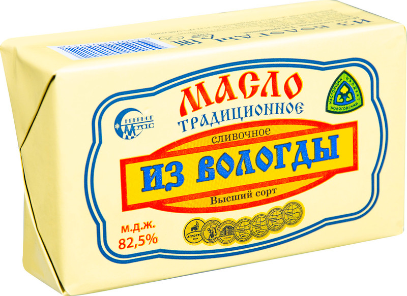 Масло сладкосливочное Вологодское Традиционное 82.5%, 180г — фото 2