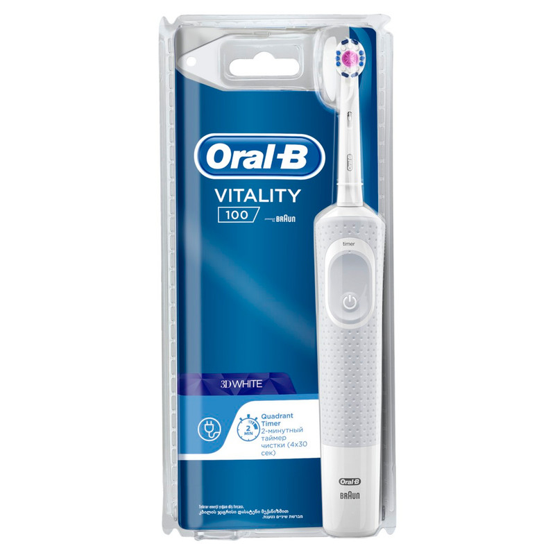 Электрическая Зубная Щетка Oral-B Vitality 100 белая — фото 1