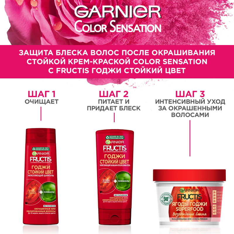 Крем-краска Garnier для волос Color Sensation Роскошный Цвет 2.2 перламутровый чёрный стойкая — фото 5