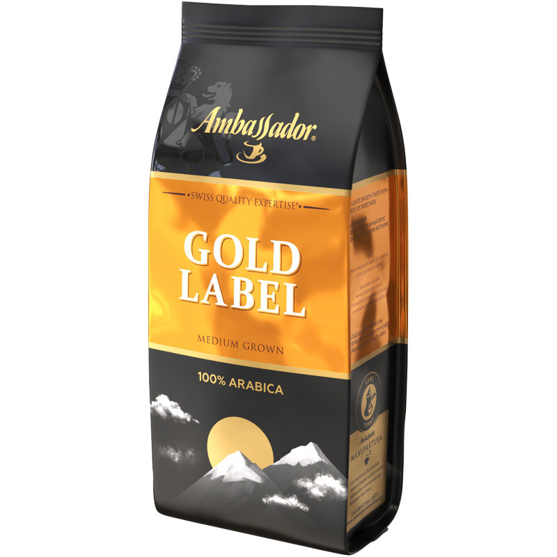 Кофе Ambassador Gold Label натуральный жареный молотый среднеобжаренный, 200г — фото 1